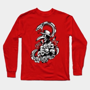 Plague Mask On Skulls Long Sleeve T-Shirt